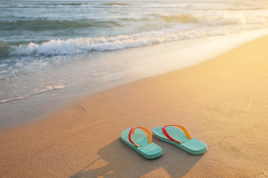 Flip-flops on the beach