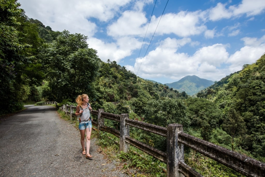 Woman hiking in Jamaica