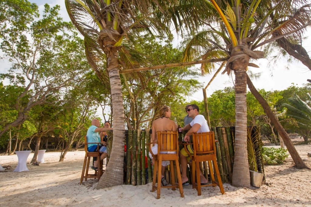 People hanging out at the beach