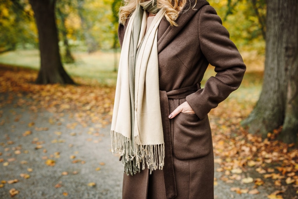 Woman wearing a scarf