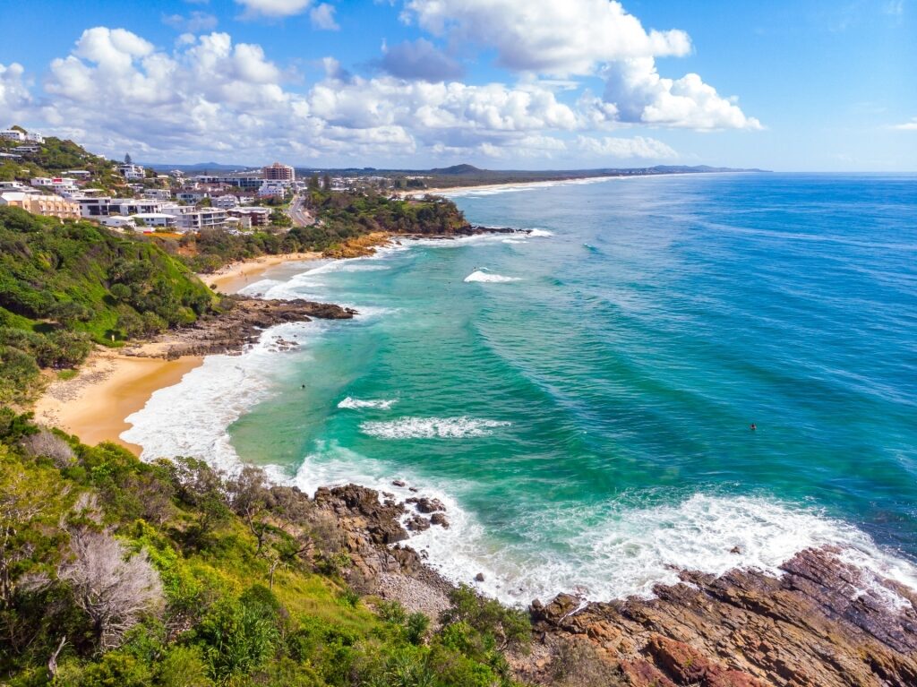 Aerial view of Coolum Beach