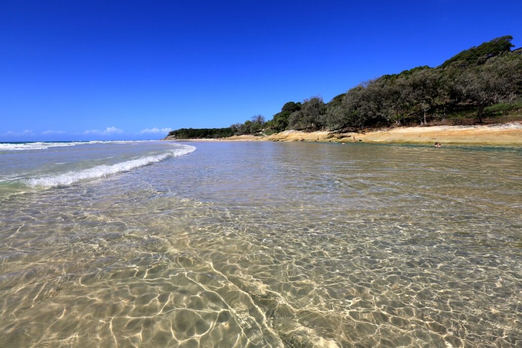 Clear water of Cylinder Beach, North Stradbroke Island