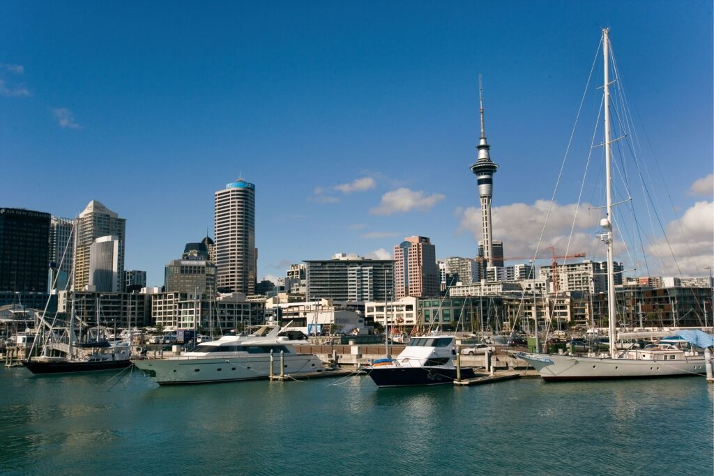 Waterfront view of Auckland, New Zealand