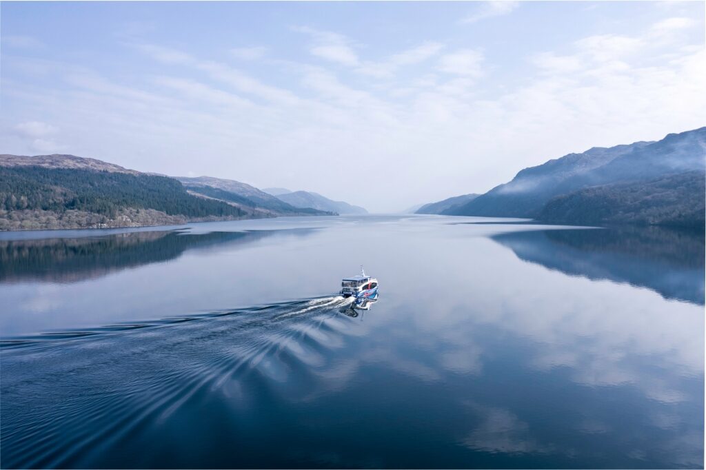 Calm waters of Loch Ness, Scotland