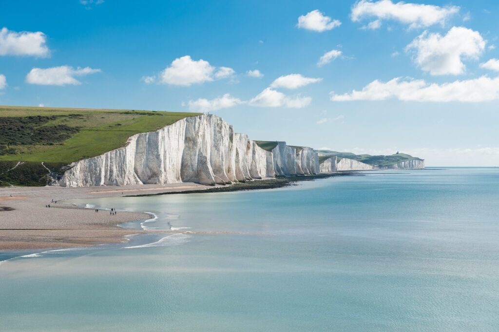 Scenic landscape of White Cliffs of Dover, England