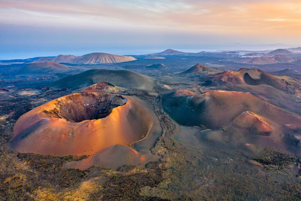 Volcanic landscape of Timanfaya in Lanzarote, Canary Islands