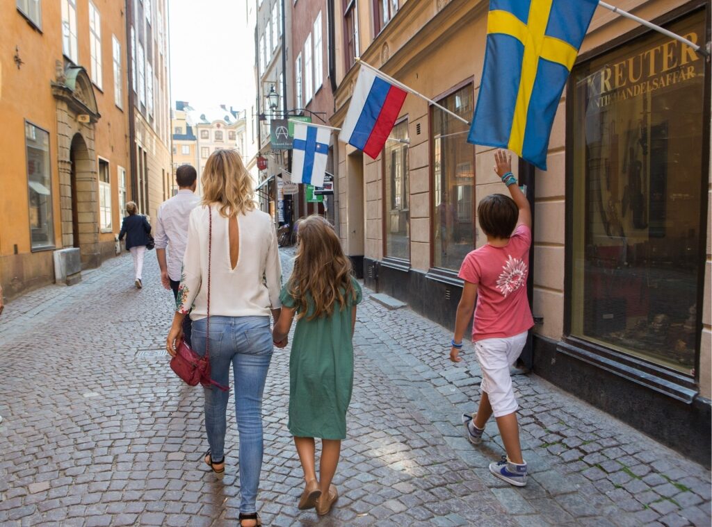 Street view of Gamla Stan in Stockholm, Sweden