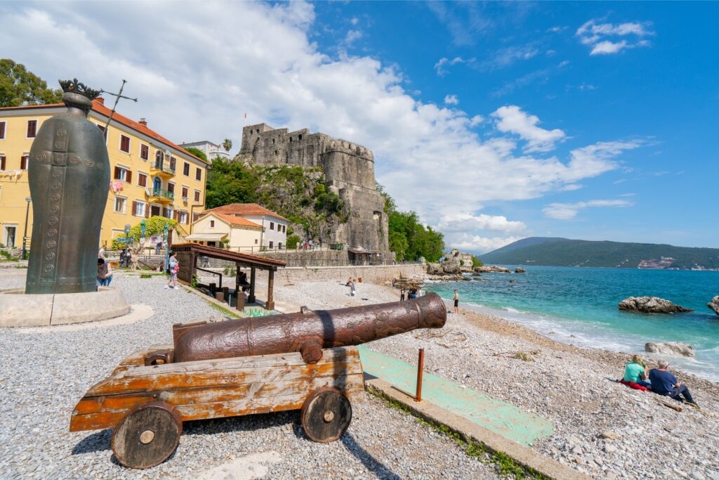 Scenic shoreline of Kotor Bay