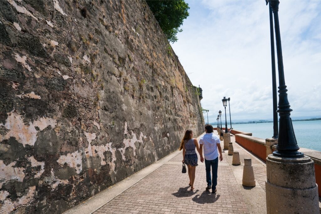 Couple exploring Old San Juan, Puerto Rico