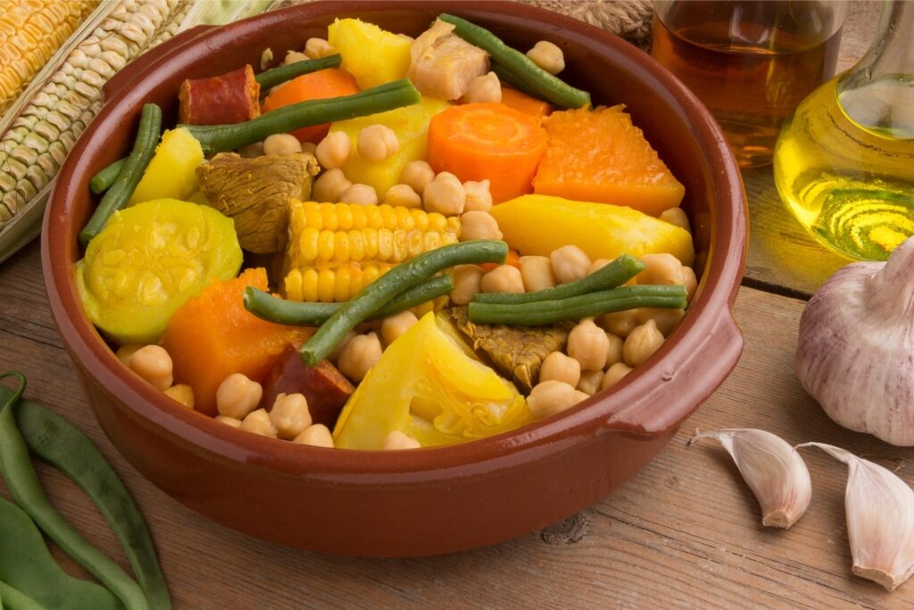 Bowl of savory puchero Canario