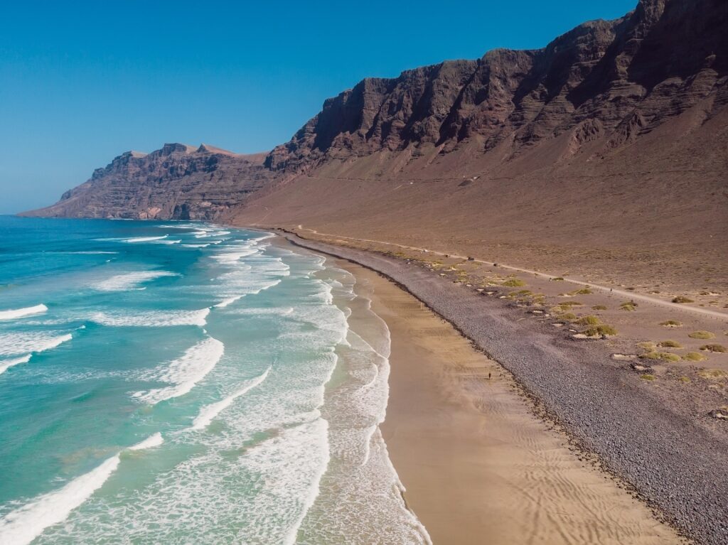 Black sands of Famara Beach, Lanzarote