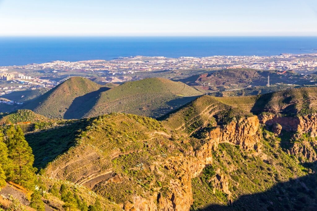 Aerial view of Caldera de Bandama, Gran Canaria