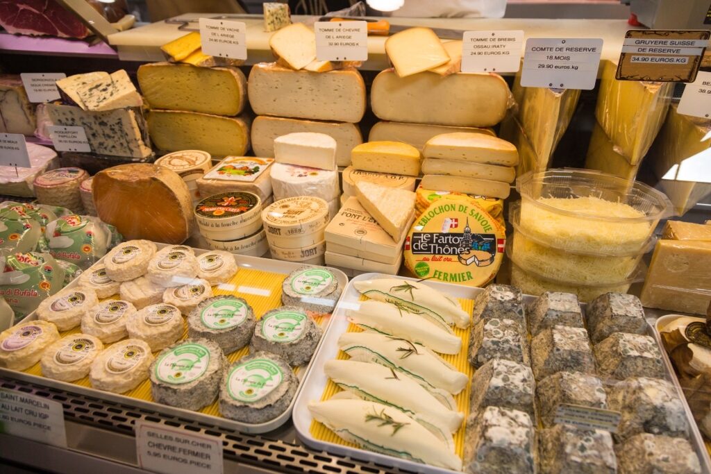 Cheese at a market in Cannes