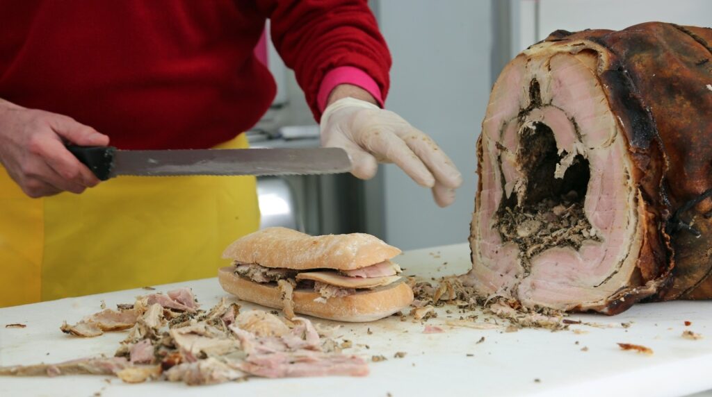 Porchetta panini in Rome