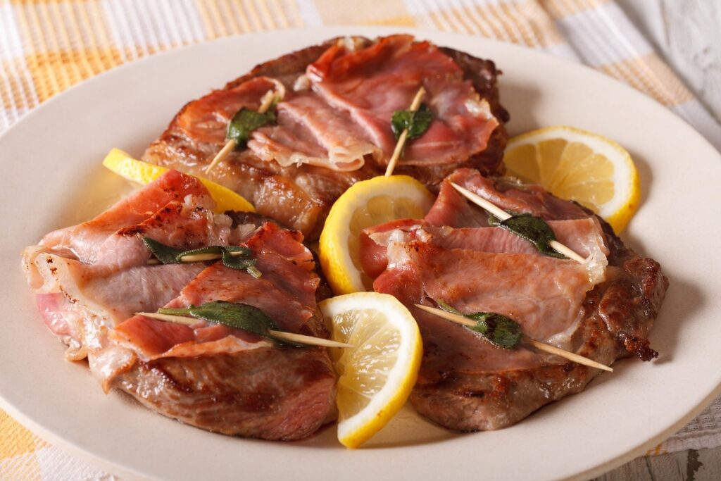 Platter of saltimbocca alla Romana