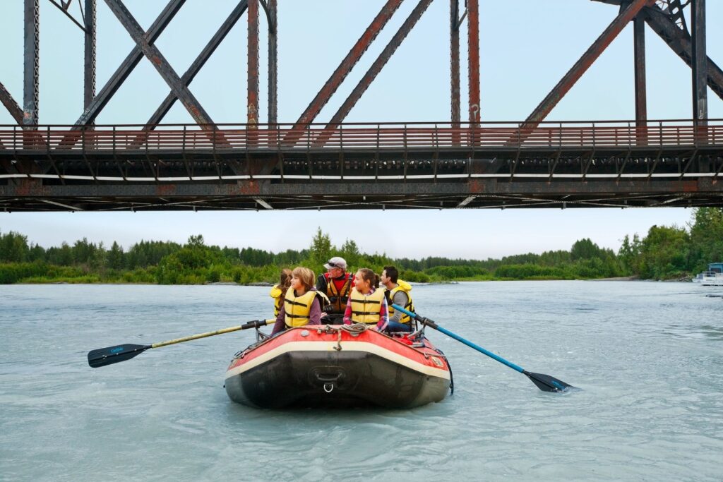 River rafting, one of the best things to do in Alaska with kids