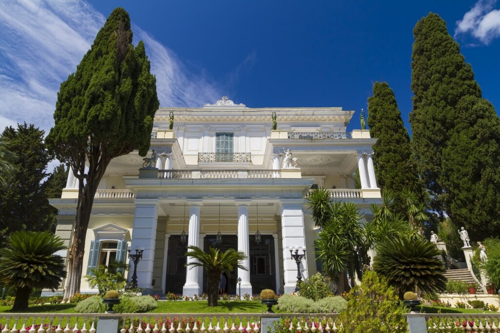 White facade of Achilleion Palace