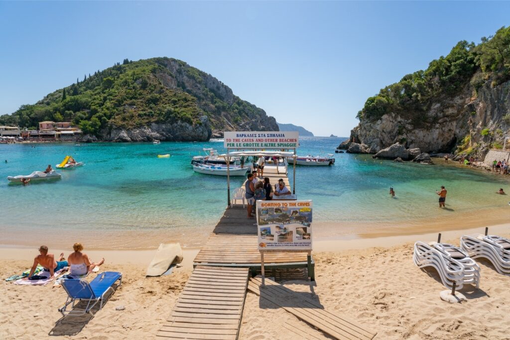 Boat terminal in Paleokastritsa