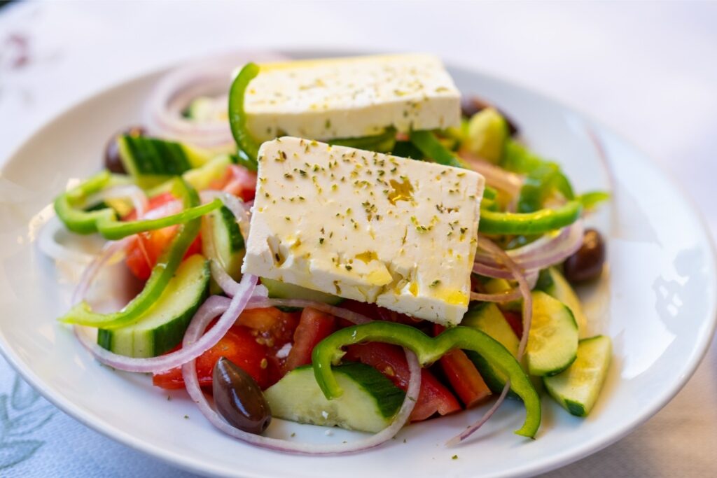 Greek salad on a plate