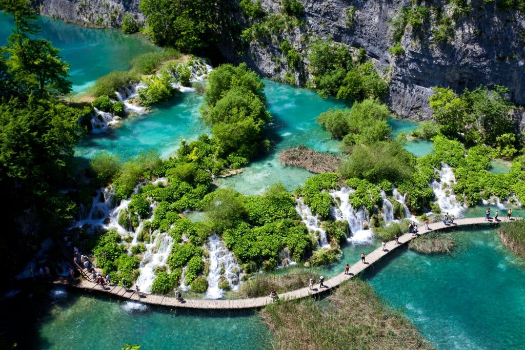 Beautiful waterfalls of Plitvice Lakes National Park