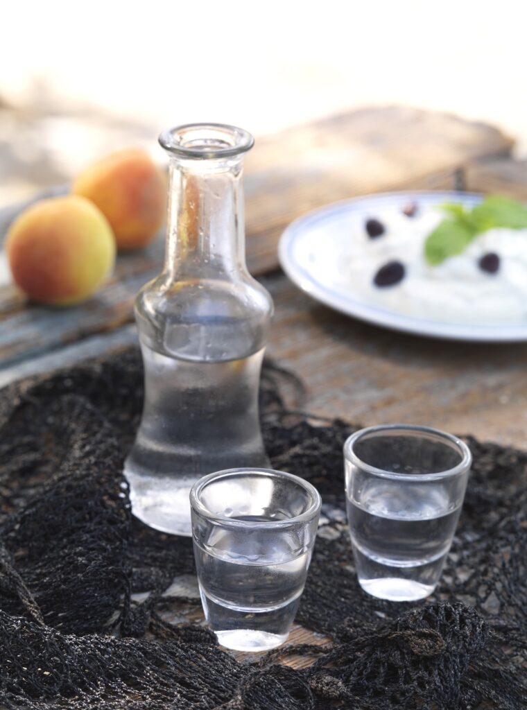 Glasses of raki spirit