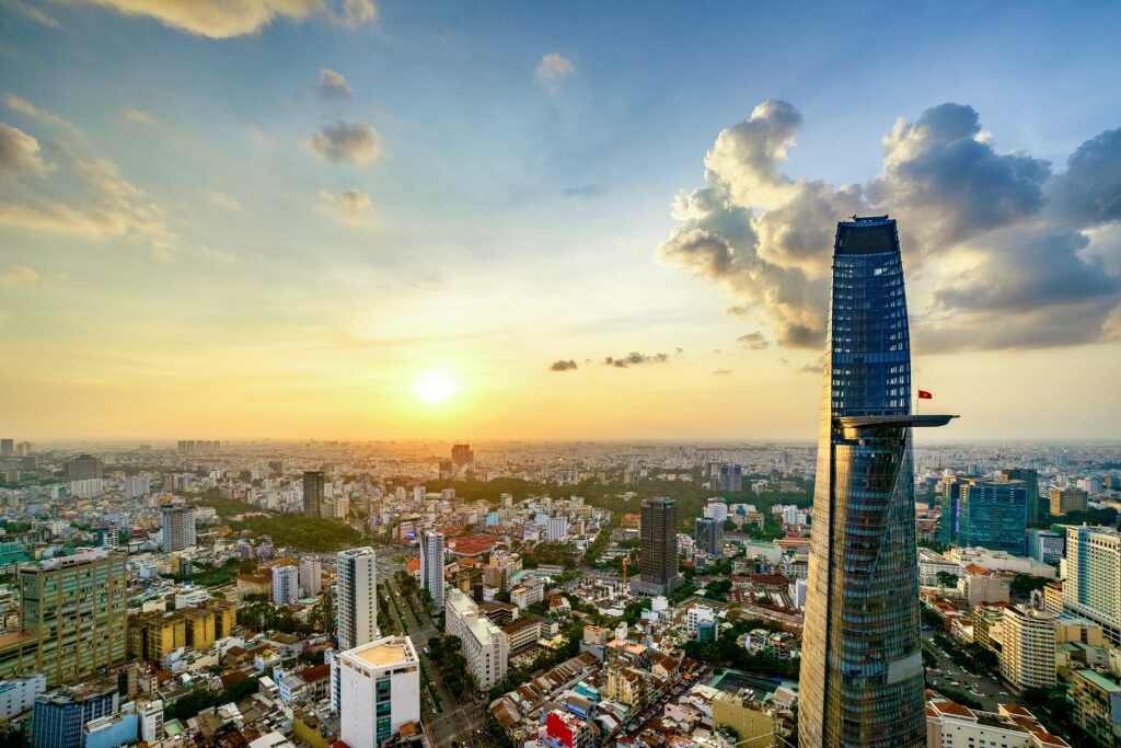 View of the Saigon Skydeck and Ho Chi Minh skyline