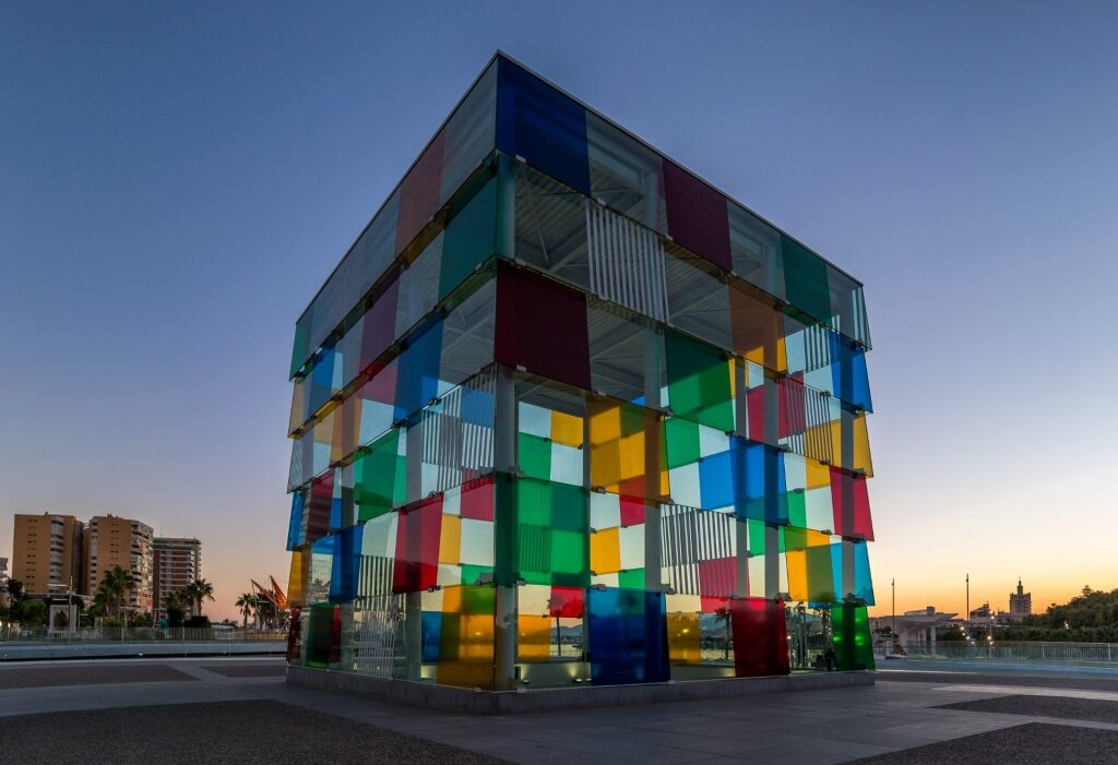 Unique cube architecture of Centre Pompidou Malaga Spain