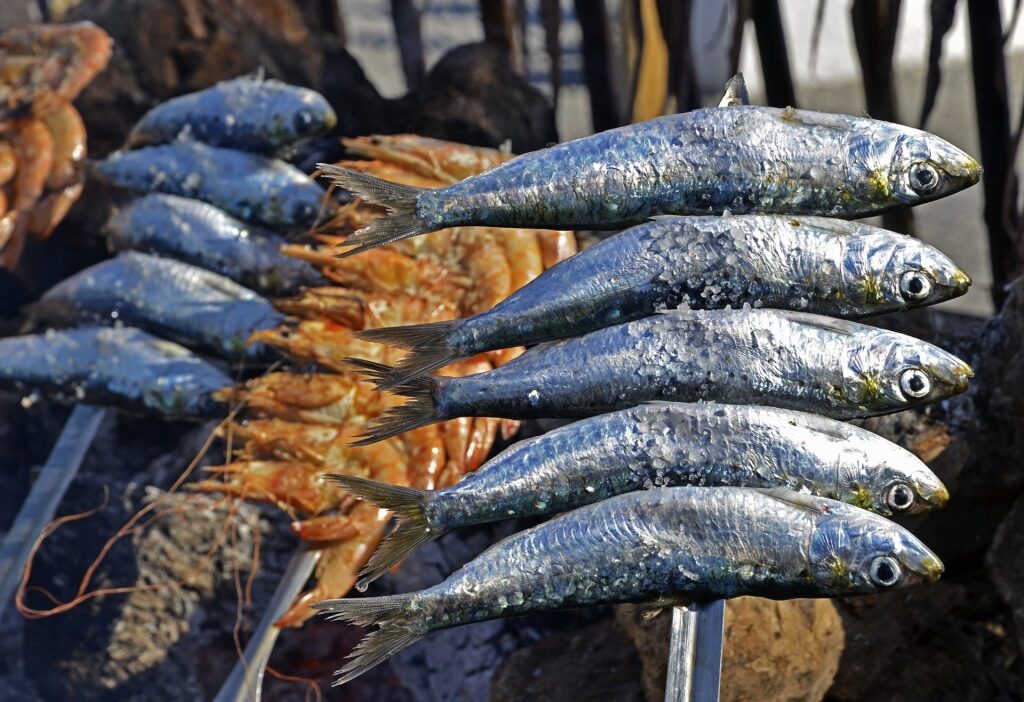 Sardine grilling by the beach