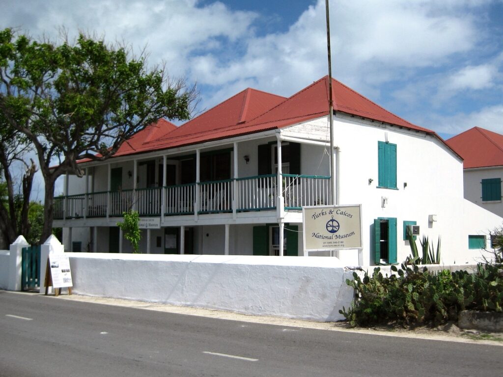 White facade of Turks and Caicos National Museum