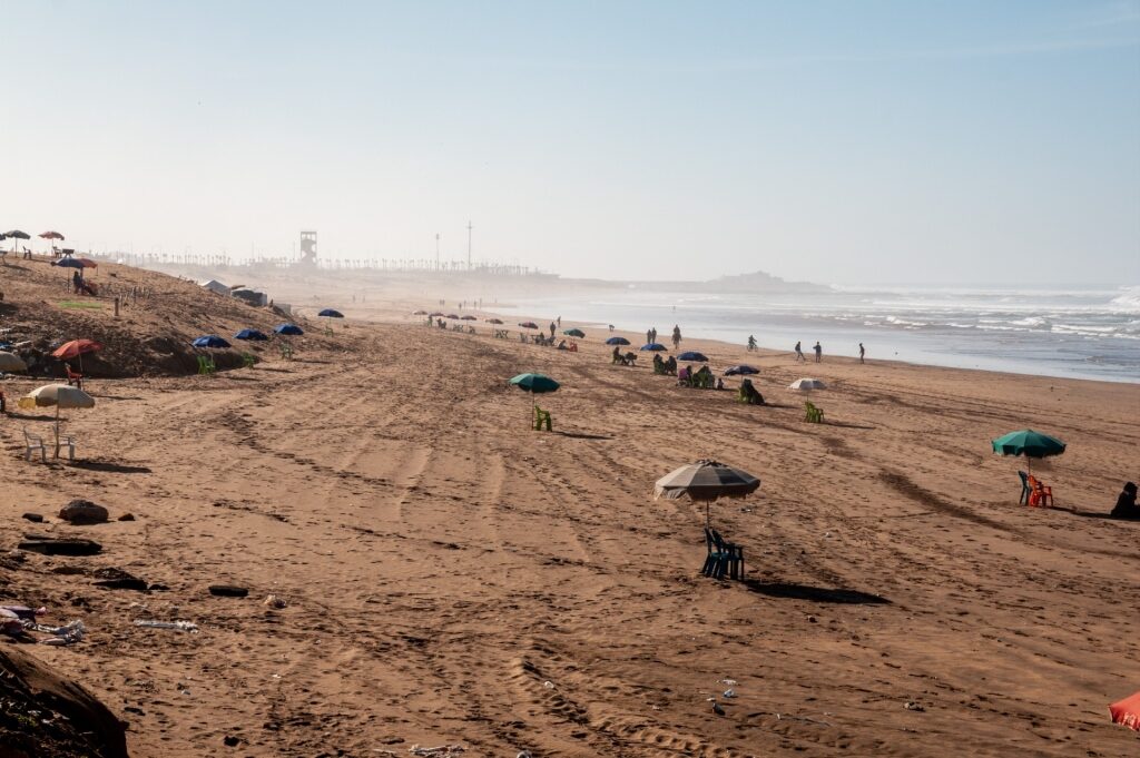 Brown sands of Plage Ain Diab