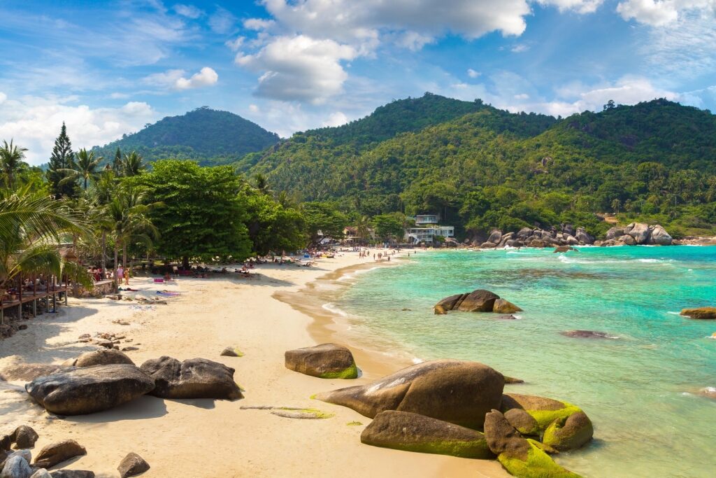 Aerial view of a beach in Koh Samui