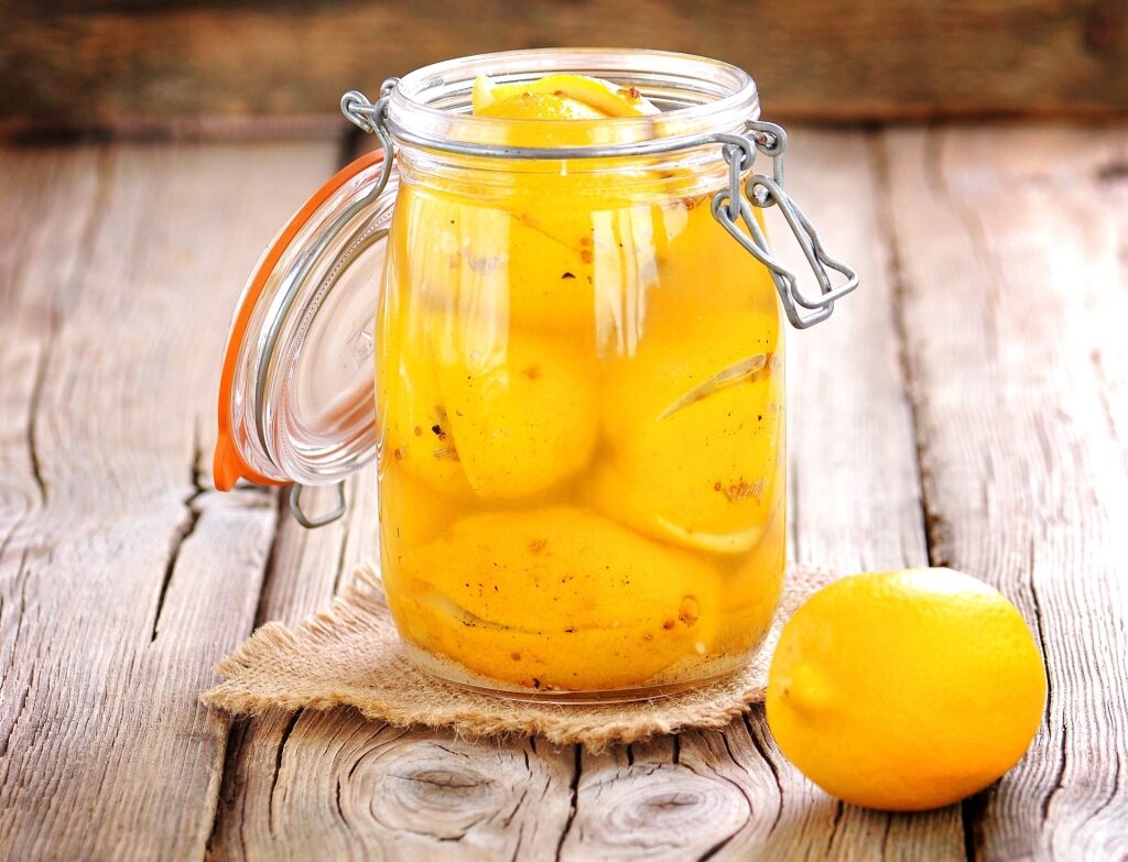 Preserved lemons in a jar