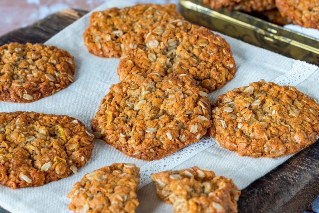 Freshly baked ANZAC biscuits