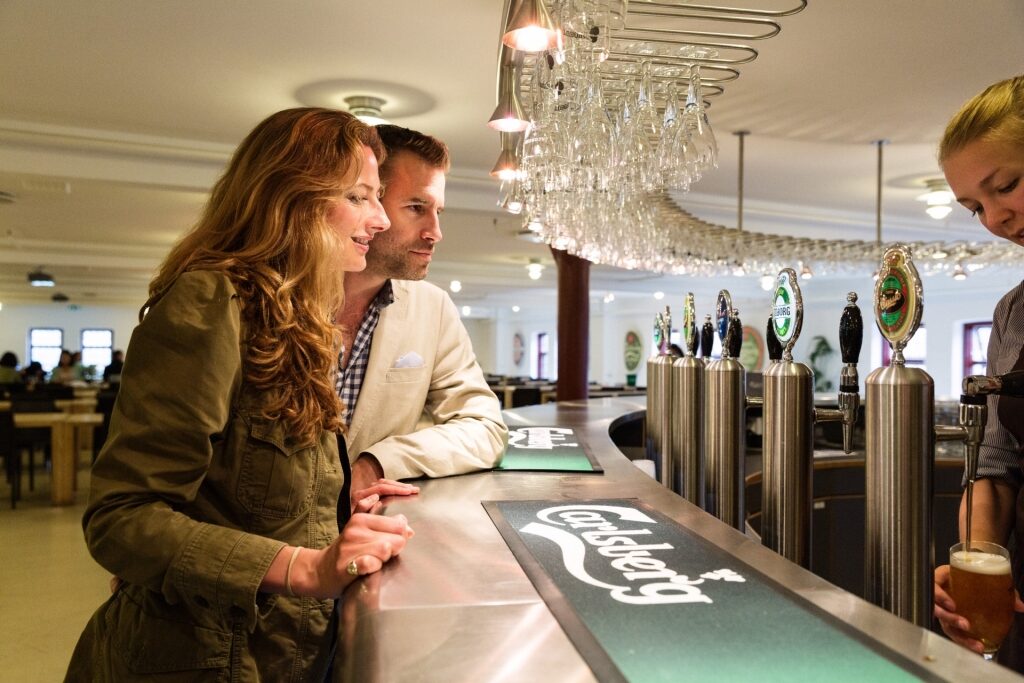 Beer tasting inside Carlsberg brewery