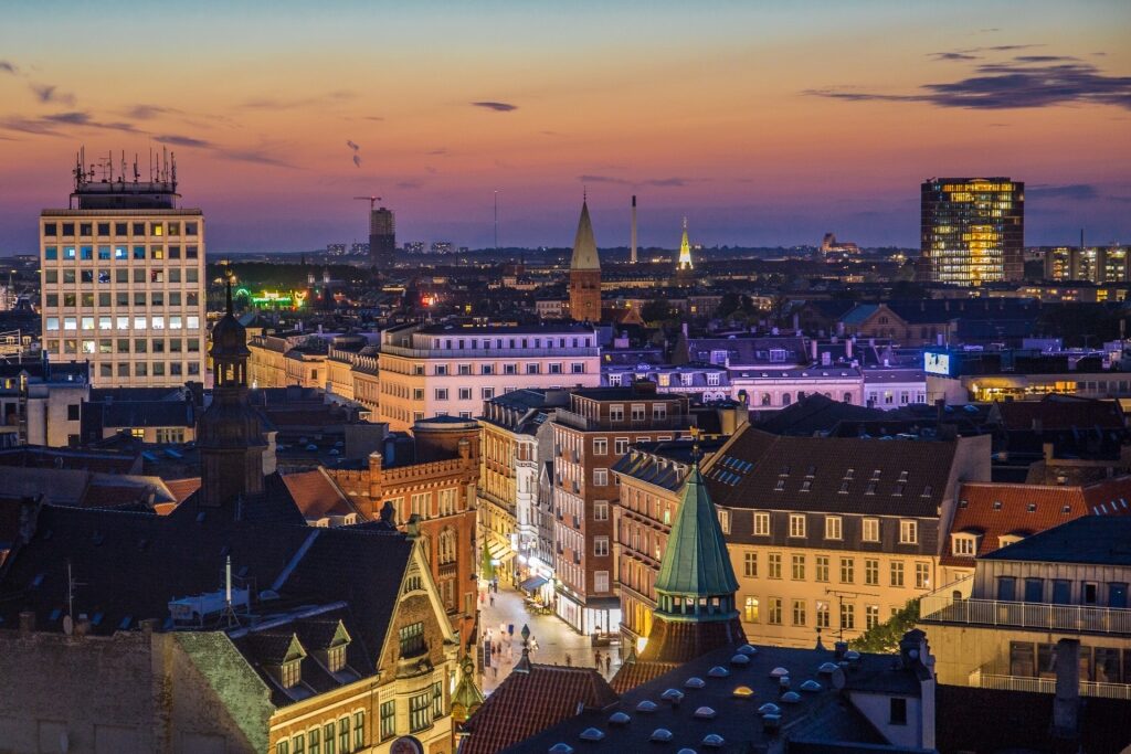 View from Rundetårn at night