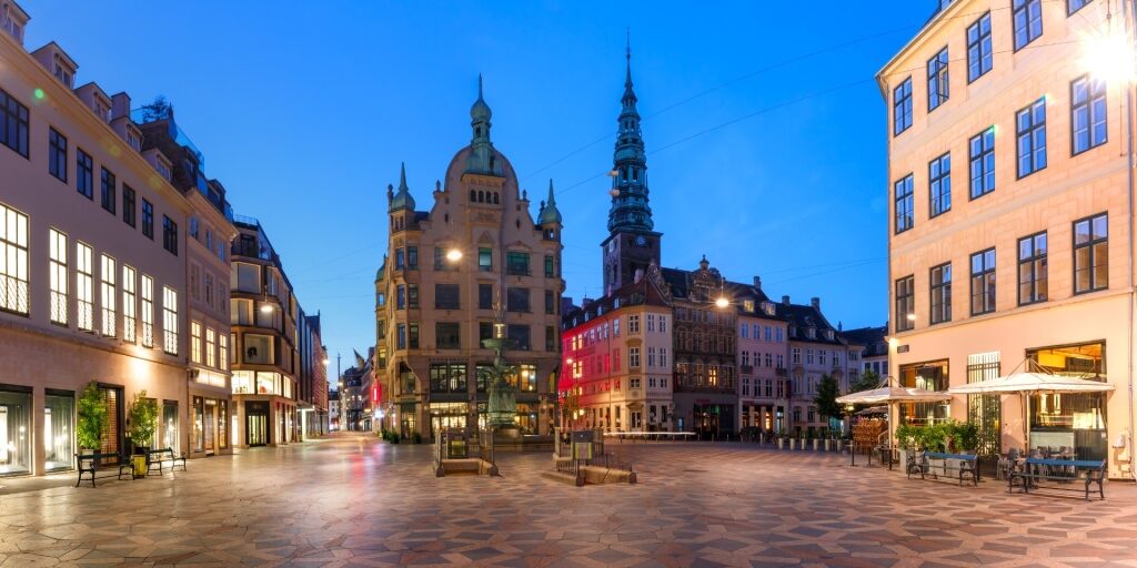 Strøget, one of the best things to do in Copenhagen at night