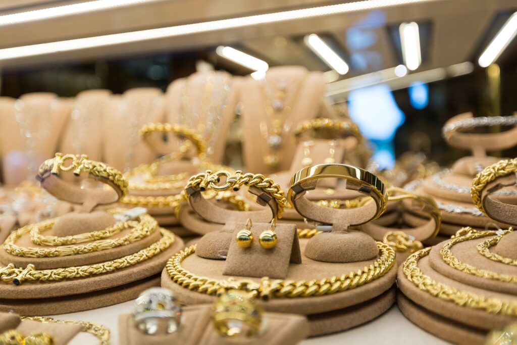 Jewelry inside a shop in Florence