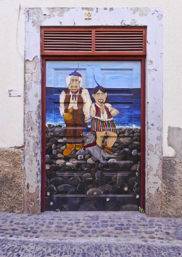 Artistic painted door in Funchal