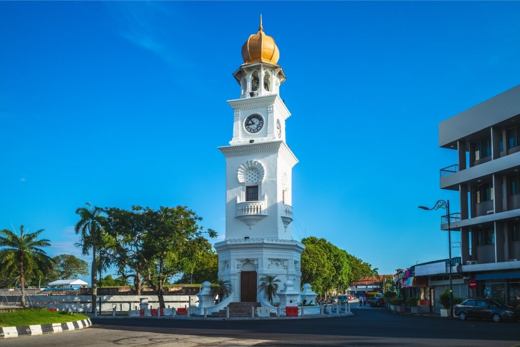 White facade of the Jubilee Clock Tower