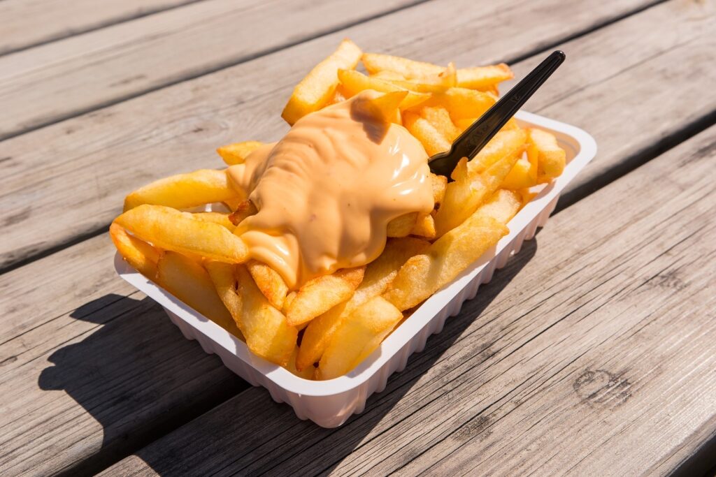 Frites with sauce in Belgium