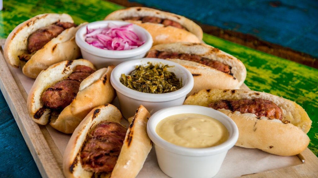 Platter of savory choripan