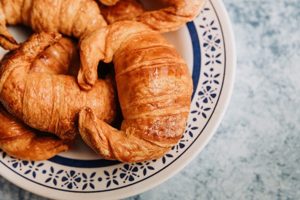 Plate of freshly baked medialunas