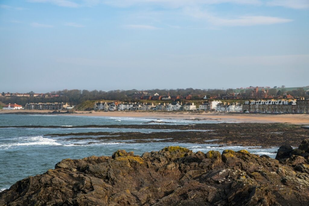 Rocky shoreline of Milsey Beach, North Berwick