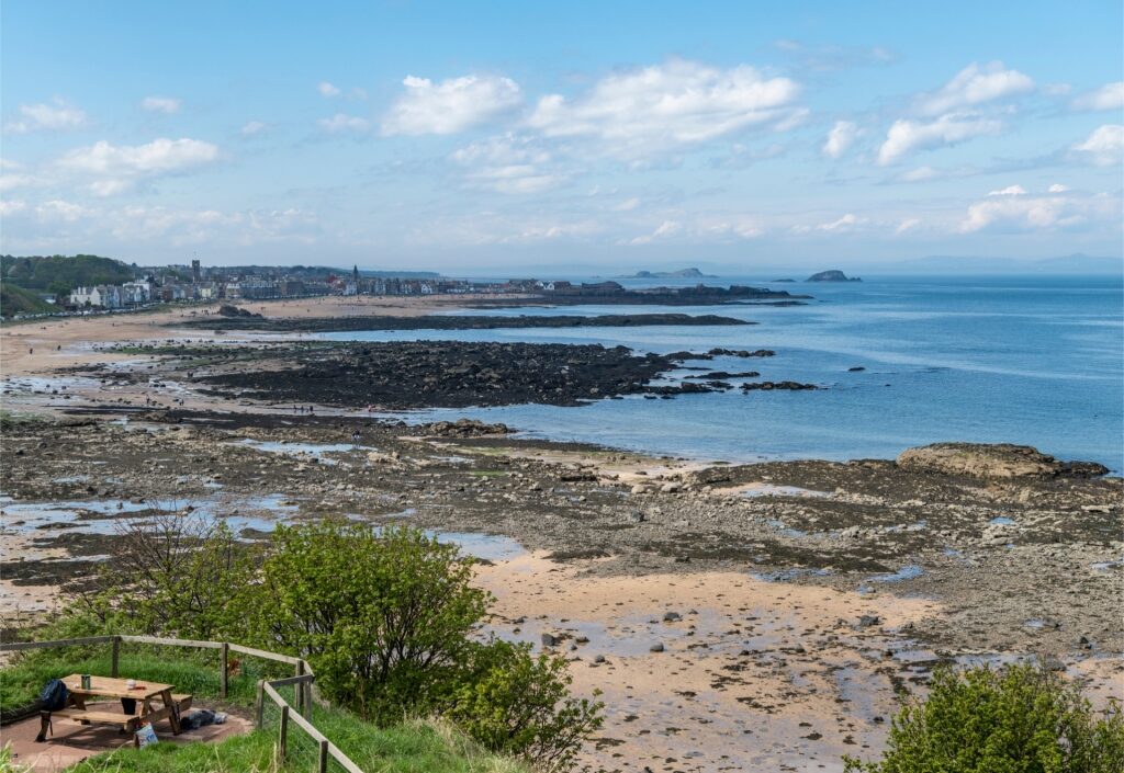 Rocky shoreline of Milsey Beach, North Berwick