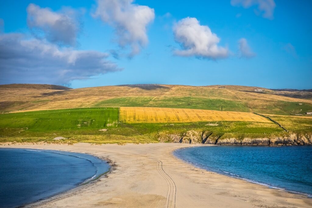 St. Ninian’s Isle Beach, Shetland Islands, one of the best beaches in Scotland