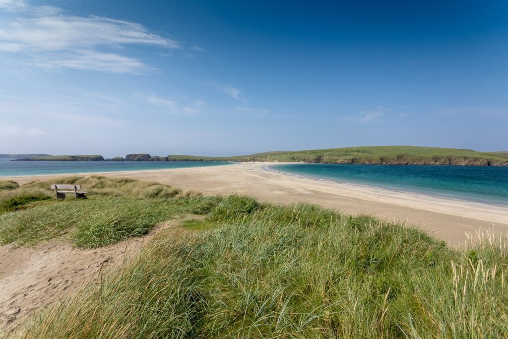 St Ninian's Isle Beach, one of the best beaches in Scotland