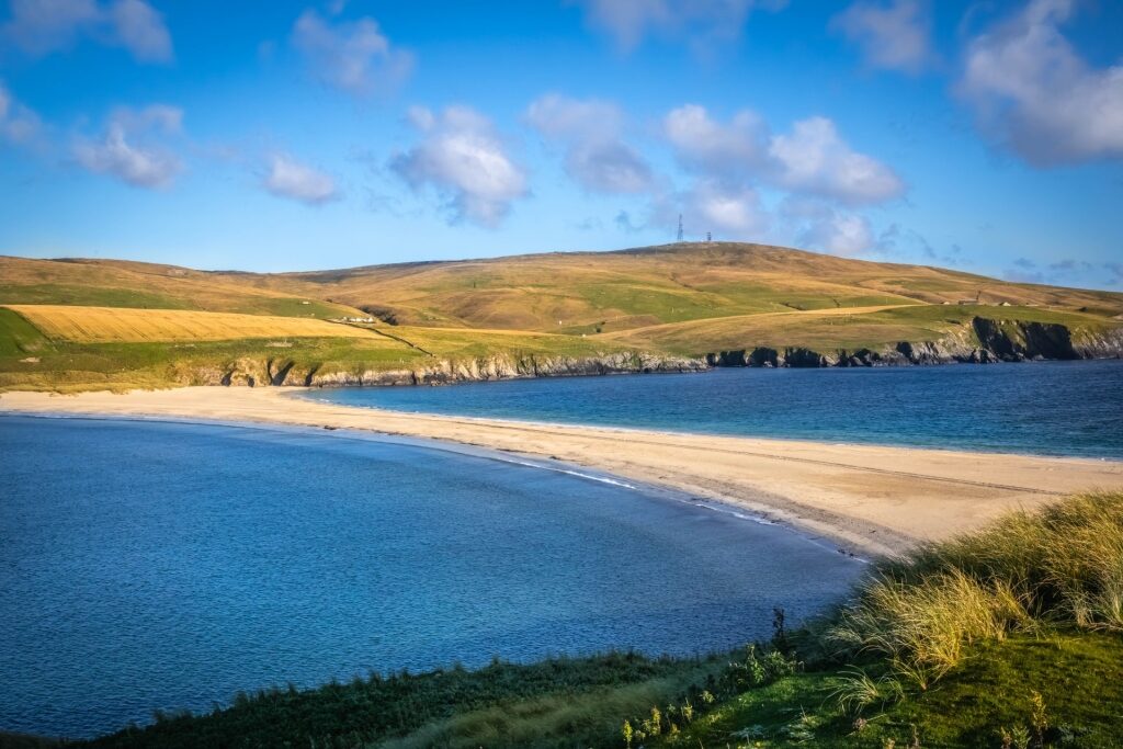 St. Ninian’s Isle Beach, Shetland Islands, one of the best beaches in Scotland