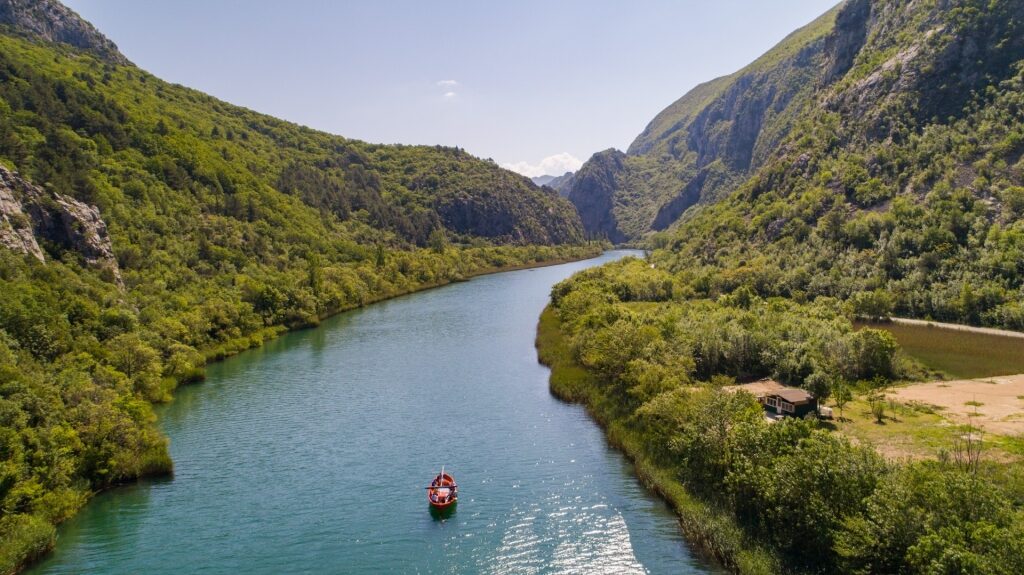 Boat in Cetina River, near Split