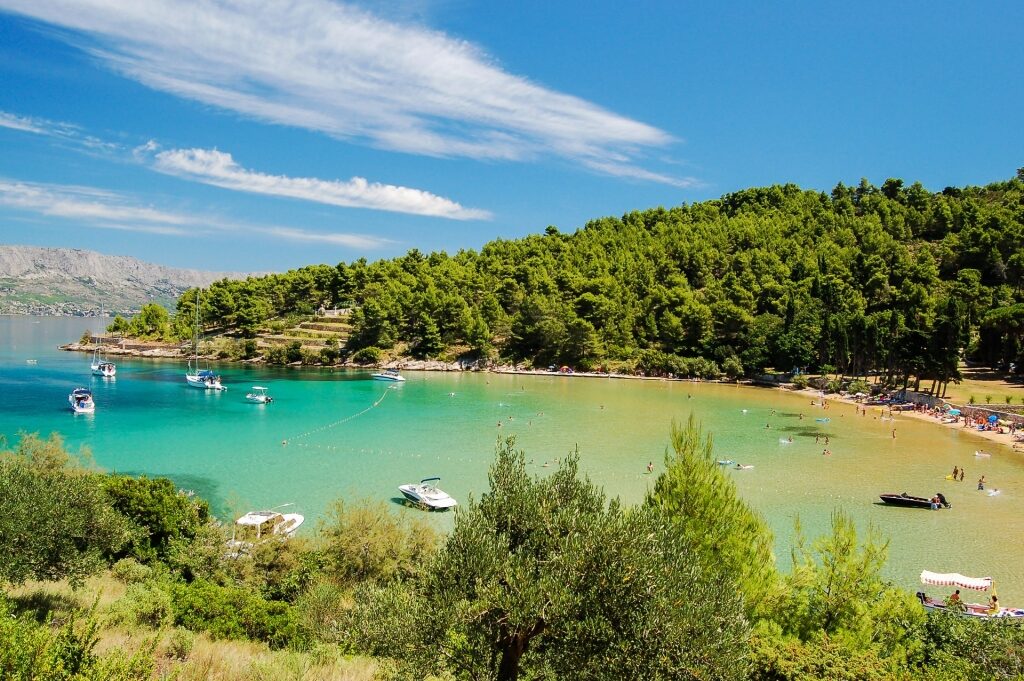 Scenic shoreline of Lovrečina Beach, Brač Island