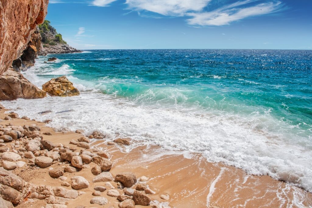 Rugged shoreline of Pasjača Beach, Konavle